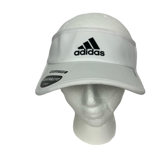 adidas Men’s  Aeroready Golf Visor Adjustable Fit Sticky Tab White/Black Letter - Picture 1 of 11